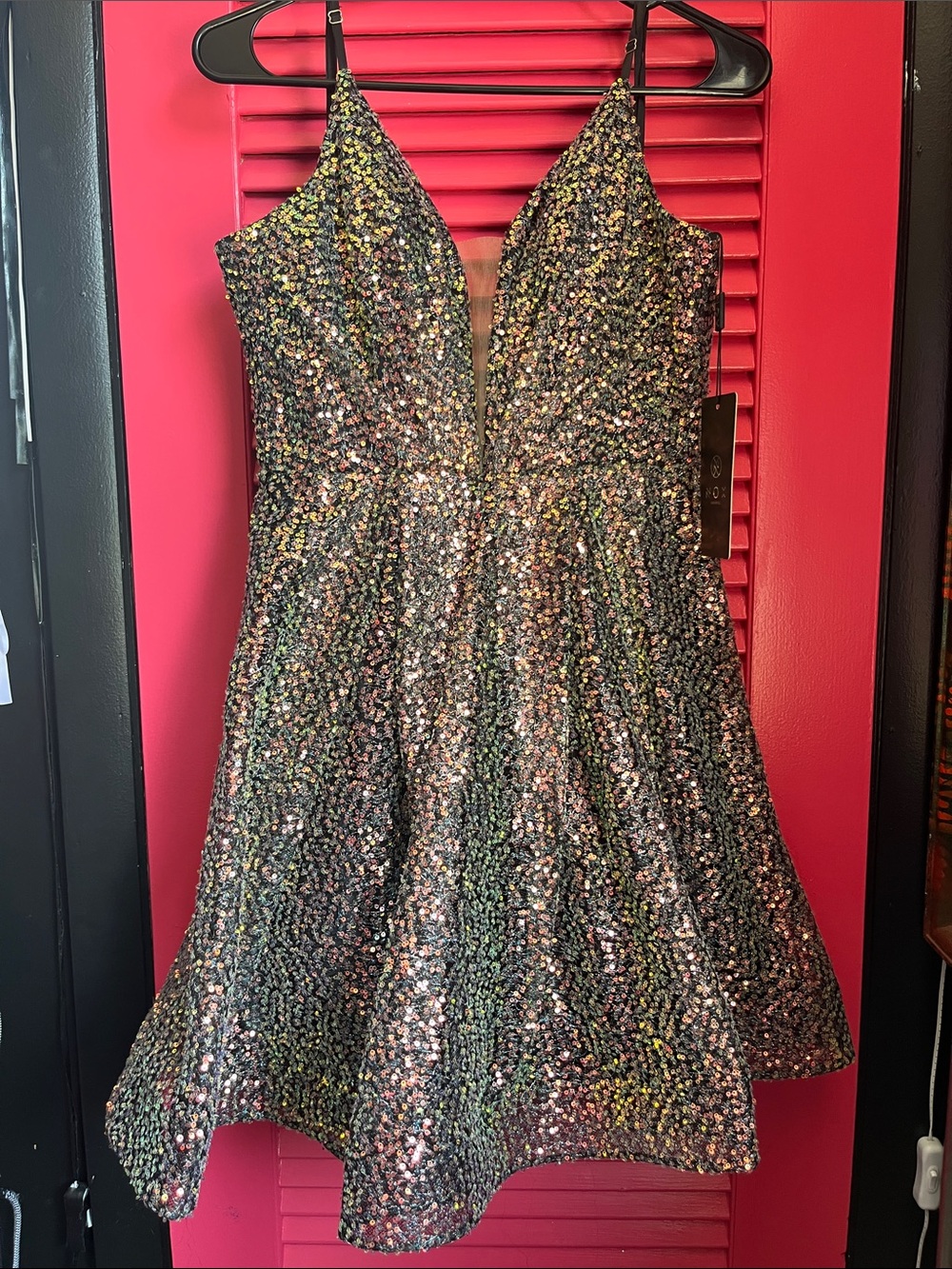 Sparkling Multicolor Sequin Party Dress